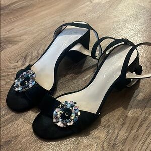 Nannette Black Heels with Crystal Embellishment